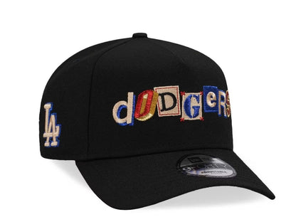 New Era Los Angeles Dodgers Lettering Black 9Forty A Frame Snapback Gorra