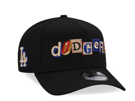 New Era Los Angeles Dodgers Lettering Black 9Forty A Frame Snapback Gorra